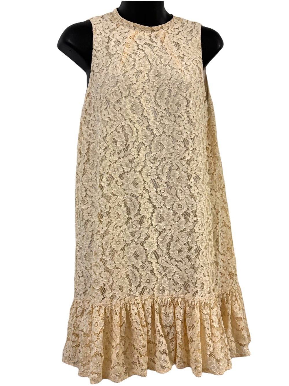 Miss Selfridge Cream Lace Halter Mini Dress size 10